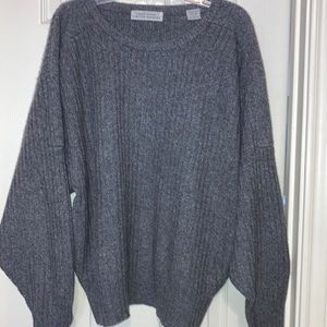 Soft and comfy gray cashmere sweater.